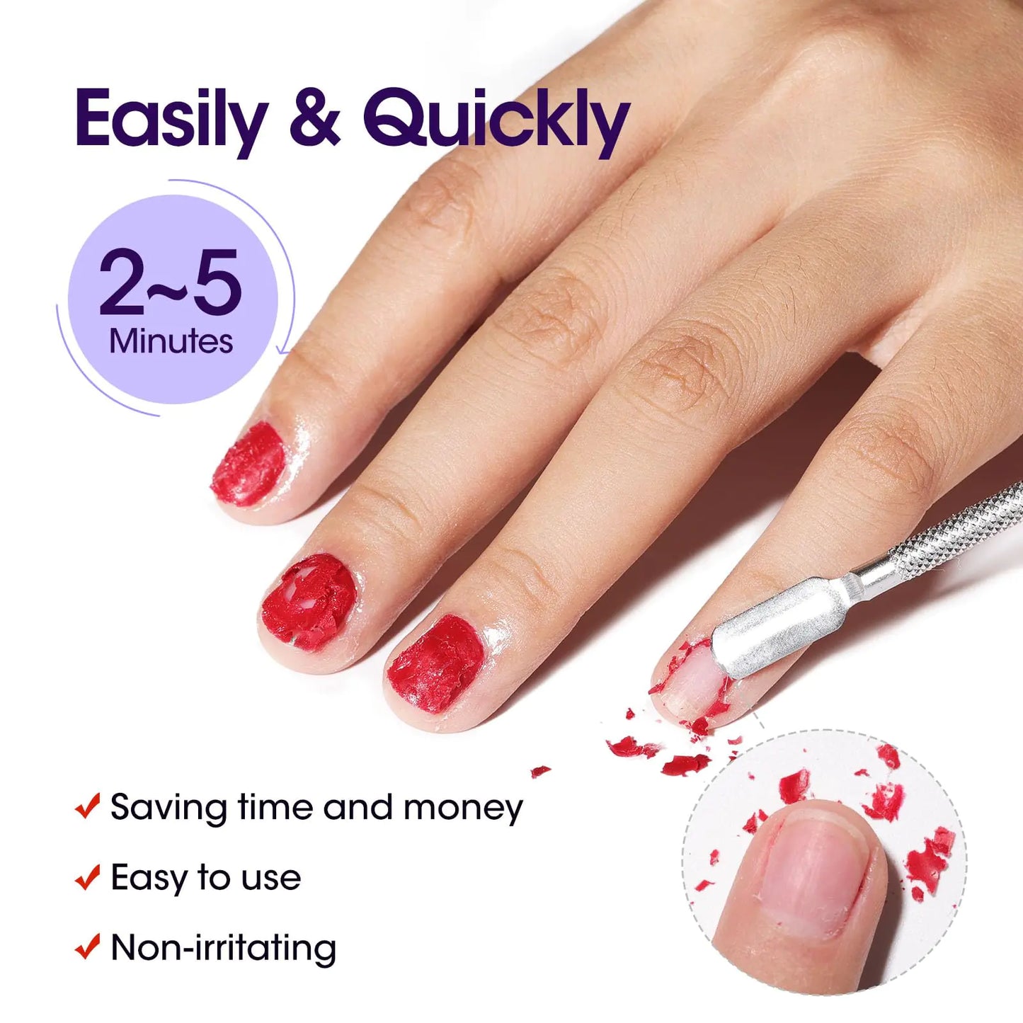 Gellen Gel Nail Polish Remover, 1pc Gel Polish Remover for Nails, Quick & Easy Nail Gel Remover in 2-5 Minutes, No Need Soaking Or Wrapping -15ml