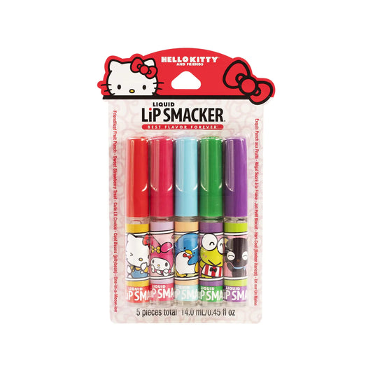 Lip Smacker Sanrio Hello Kitty and Friends Flavored Liquid Lip Gloss | Dry Lips | For Kids, Men, Women | Stocking Stuffer | Christmas Gift | Set of 5 5 Count (Pack of 1)