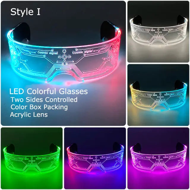 Colorful LED Luminous Glowing Neon Glasses