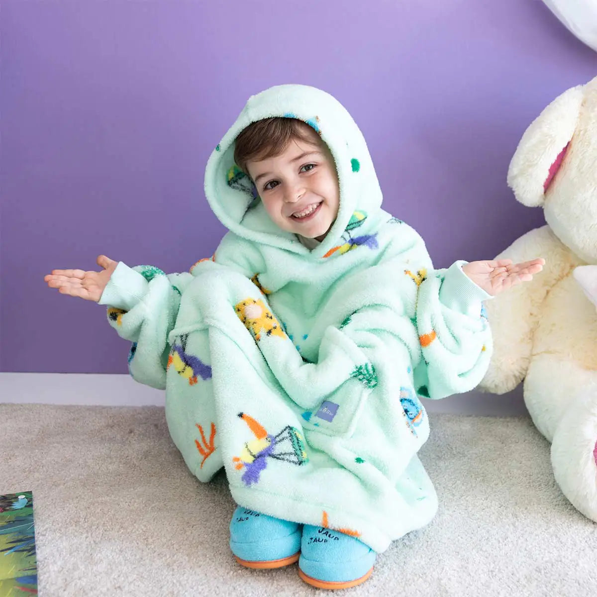 Milk&Moo Little Mermaid Wearable Blanket Hoodie Kid Boys Girls Green