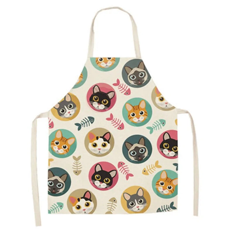 Cute Cat Print Cooking Kitchen Apron