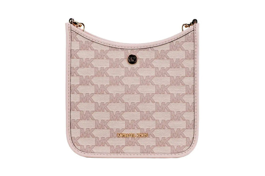 Michael Kors Briley Small Powder Blush Canvas Messenger Crossbody