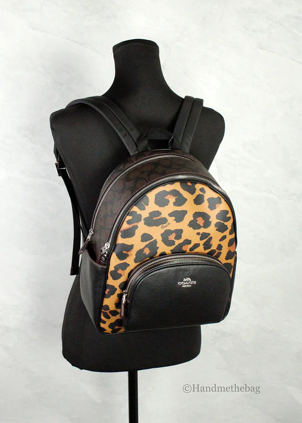 Coach Court Leopard Print Medium Leather Backpack