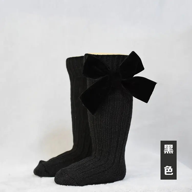 Girl’s Velvet Bow Socks